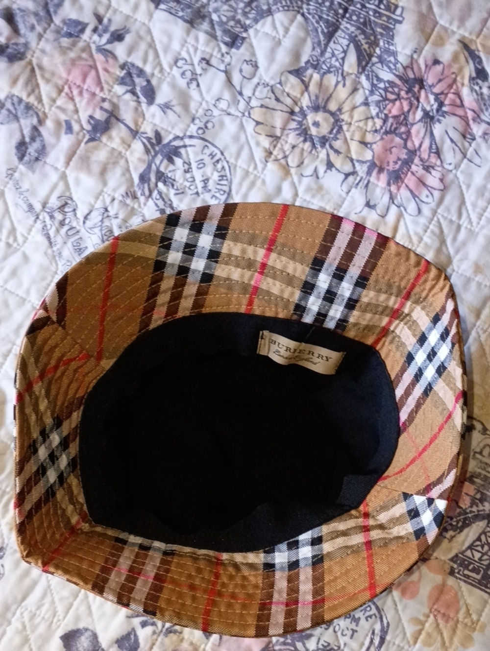 Designer Inspired Style Tan Plaid Bucket Hat - Picture 5 of 7